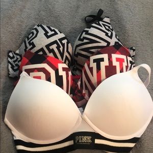 Pink bras, never worn